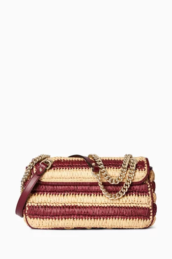 GG Marmont Shoulder Bag in Raffia