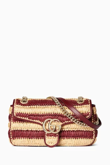 GG Marmont Shoulder Bag in Raffia