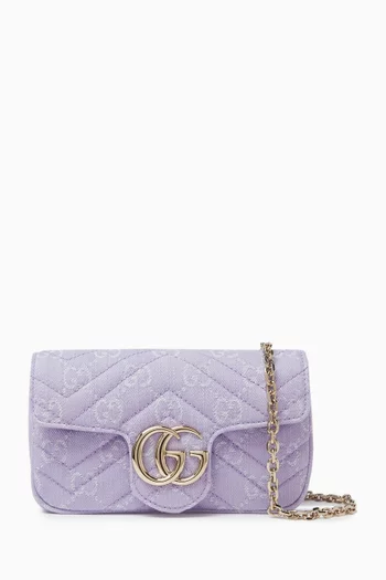 Mini GG Marmont Bag in Matelassé Denim