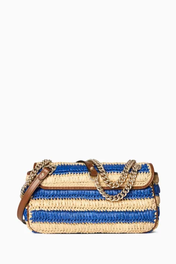 GG Marmont Shoulder Bag in Raffia