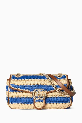 GG Marmont Shoulder Bag in Raffia