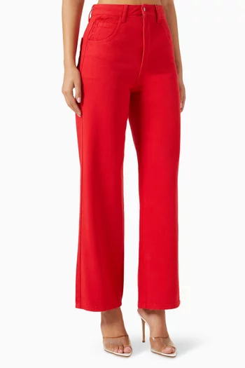 بنطال جينز بحواف صدفية دينم