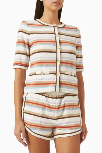 Brendan Striped Cardigan in Cotton-blend