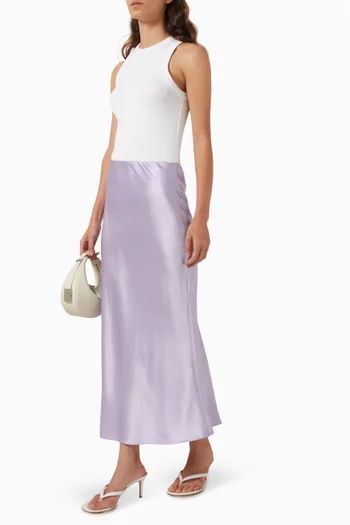 Clover Midi Skirt in Silk-satin