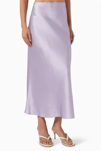 Clover Midi Skirt in Silk-satin