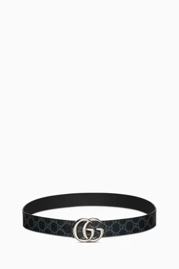 Monogram Reversible Belt in GG Canvas & Leather