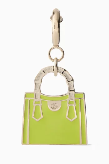 Diana Enamel Bag Charm in Gold-tone Metal