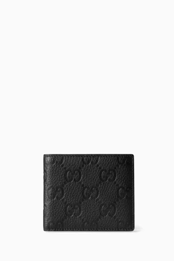 GG-embossed Bifold Wallet in Leather