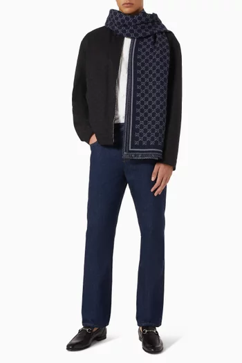 Check GG Scarf in Wool