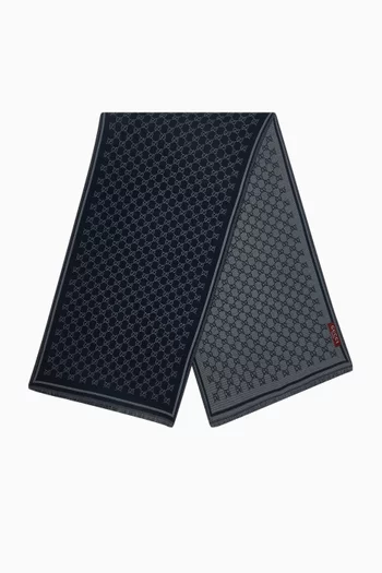 Check GG Scarf in Wool