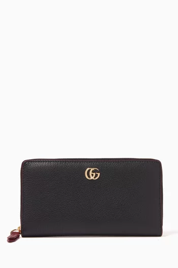 GG Marmont Continental Zip Wallet in Leather