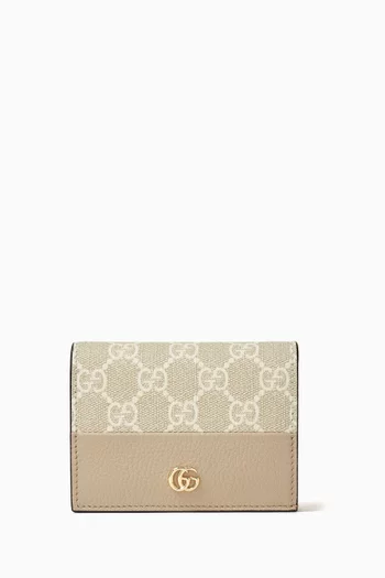 Mini GG Marmont Wallet in Canvas & Leather