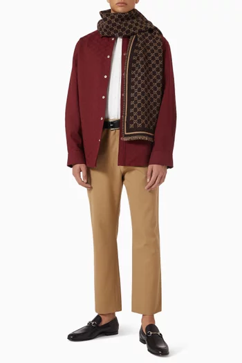 Check GG Scarf in Wool