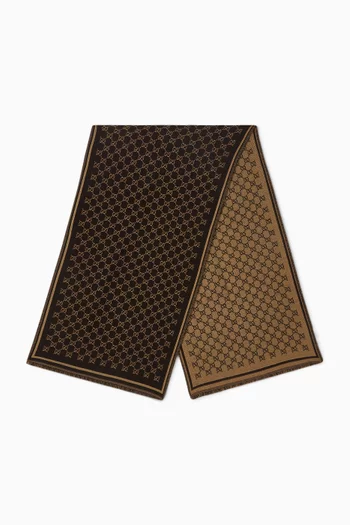 Check GG Scarf in Wool