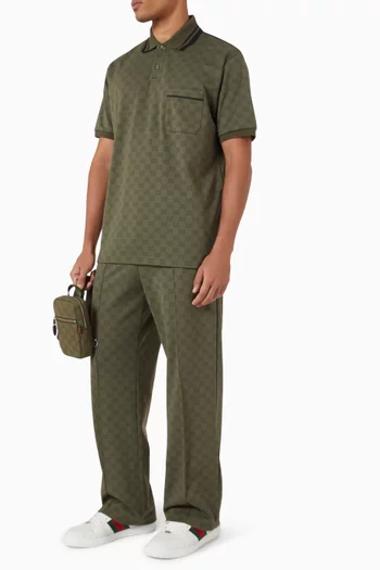 تي شيرت بولو بشعار GG جاكار مزيج قطن