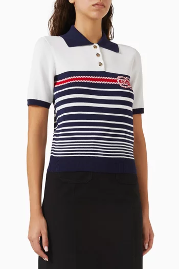 Stitch Polo Top in Cotton