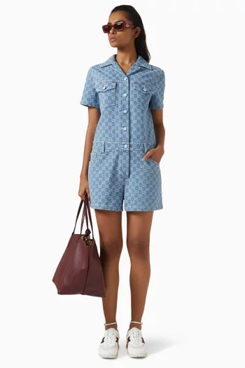 GG Romper in Denim