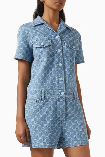 GG Romper in Denim