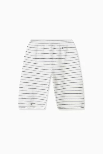 Striped Shorts in Cotton Bouclé