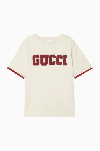 Logo-embroidered T-shirt in Cotton-jersey