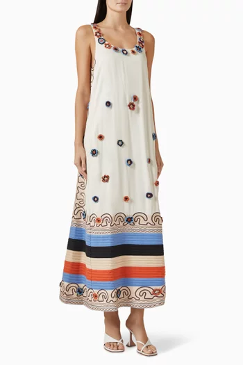 فستان رايز بفتحة رقبة عميقة تينسيل تويل