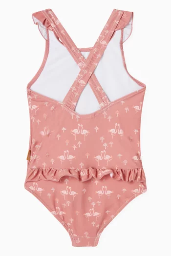 Flamingo One-piece Swimsuit in Nylon