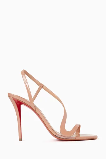 صندل روزا زي بكعب 100 مم جلد لامع