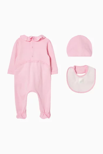 طقم بيجاما قطعة واحدة بكشكش قطن منسوج