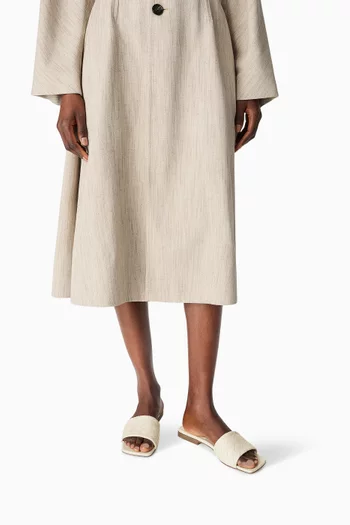 Parco Flat Sandals in Intrecciato Leather