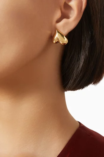Art Heart Button Earrings in 14kt Gold-plated Brass