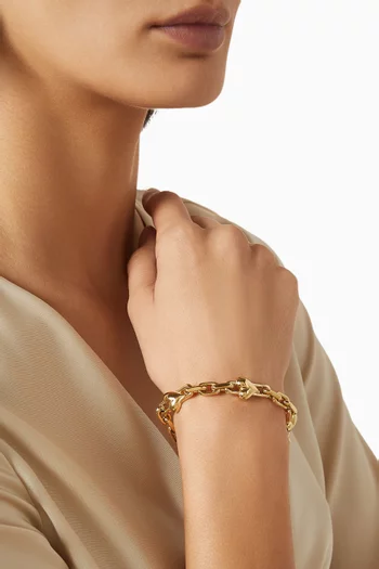 Art Heart Chain Bracelet in 14kt Gold-plated Brass