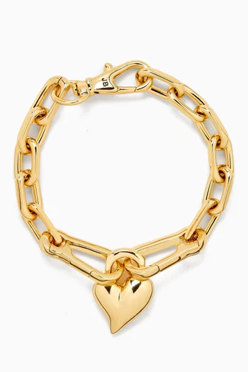 Padlock Heart Bracelet in Gold-plated Brass