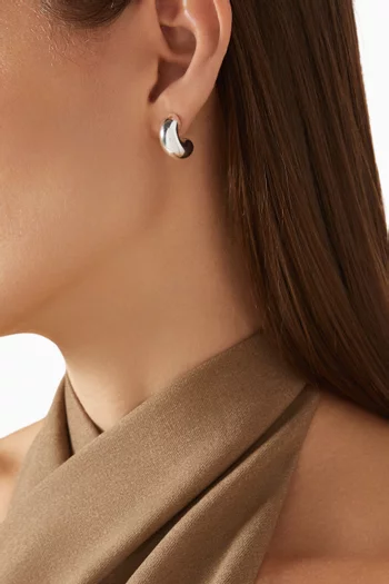 Small Tome Hoops in Silver-tone Brass