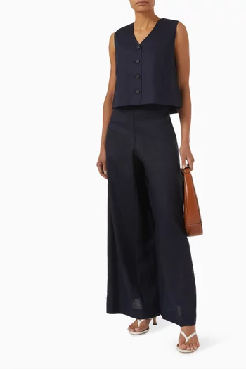 Crop Waistcoat in Linen
