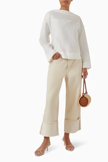 Tie-detail Blouse in Linen