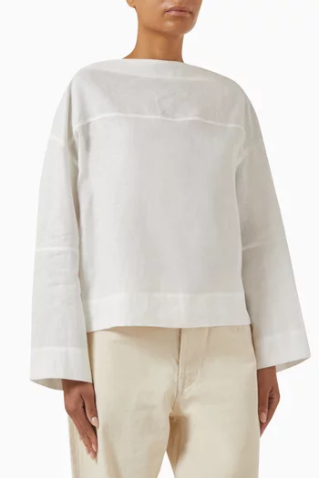 Tie-detail Blouse in Linen