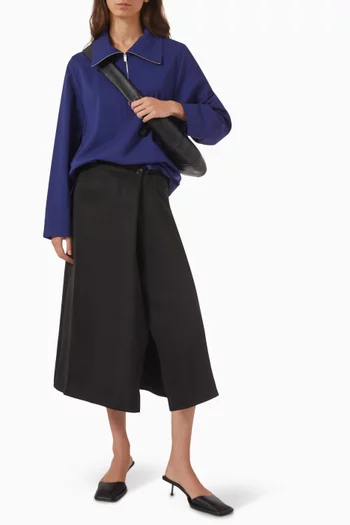 Asymmetric Fluid Midi Skirt in TENCEL™ Lyocell Blend