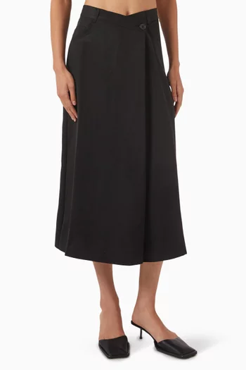 Asymmetric Fluid Midi Skirt in TENCEL™ Lyocell Blend