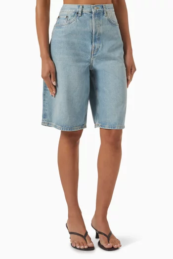 Longline Shorts in Denim