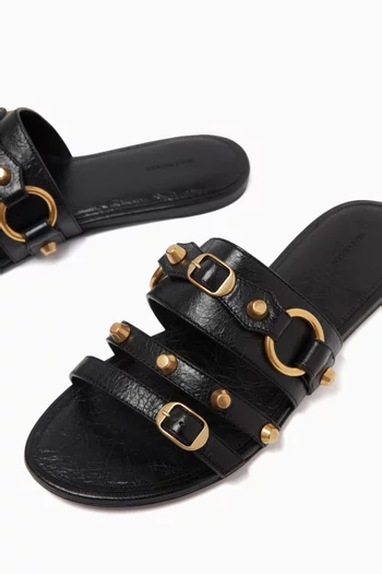 City Flat Mules in Arena Lambskin