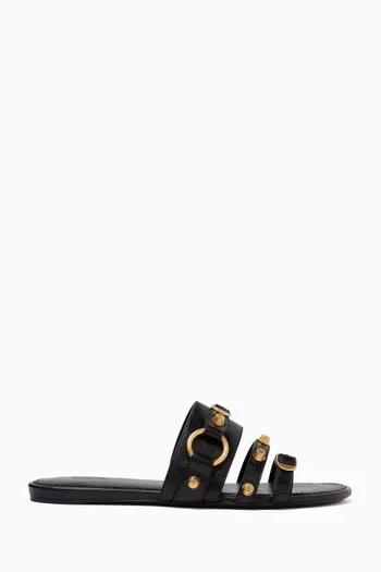 City Flat Mules in Arena Lambskin
