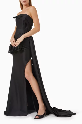 Draped Slit Gown