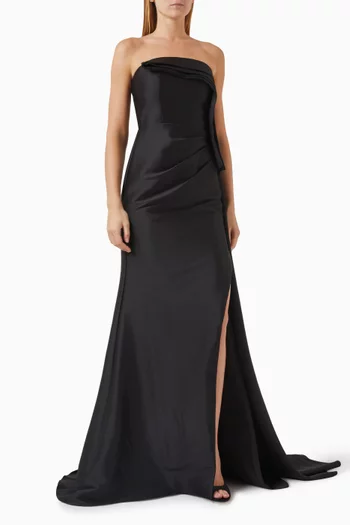 Draped Slit Gown