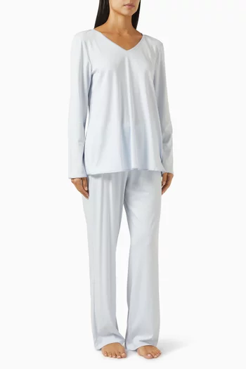 Long-sleeve Pyjama Set in Cotton-silk