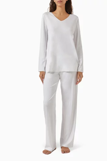 Long-sleeve Pyjama Set in Cotton-silk