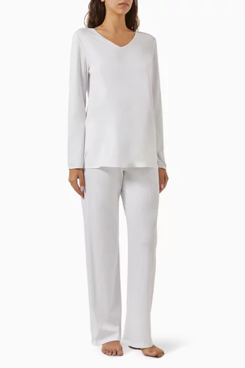 Long-sleeve Pyjama Set in Cotton-silk
