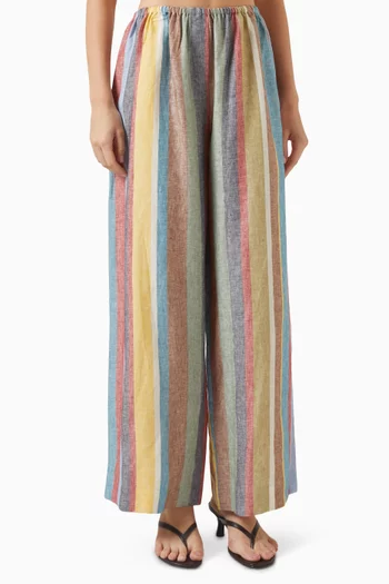 Bonfire Striped Pants in Linen