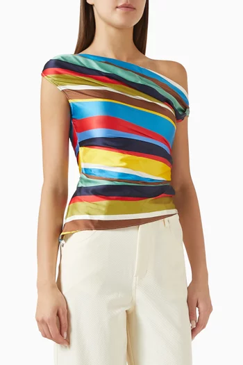 بلوزة فير بأكتاف مكشوفة حرير ستان