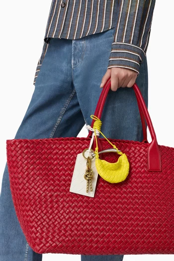 حلية حقيبة ساردين صغيرة جلد مجدول