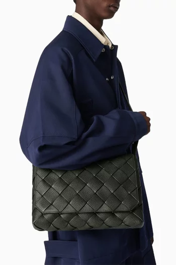 Large Diago Crossbody Bag in Intreccio Leather